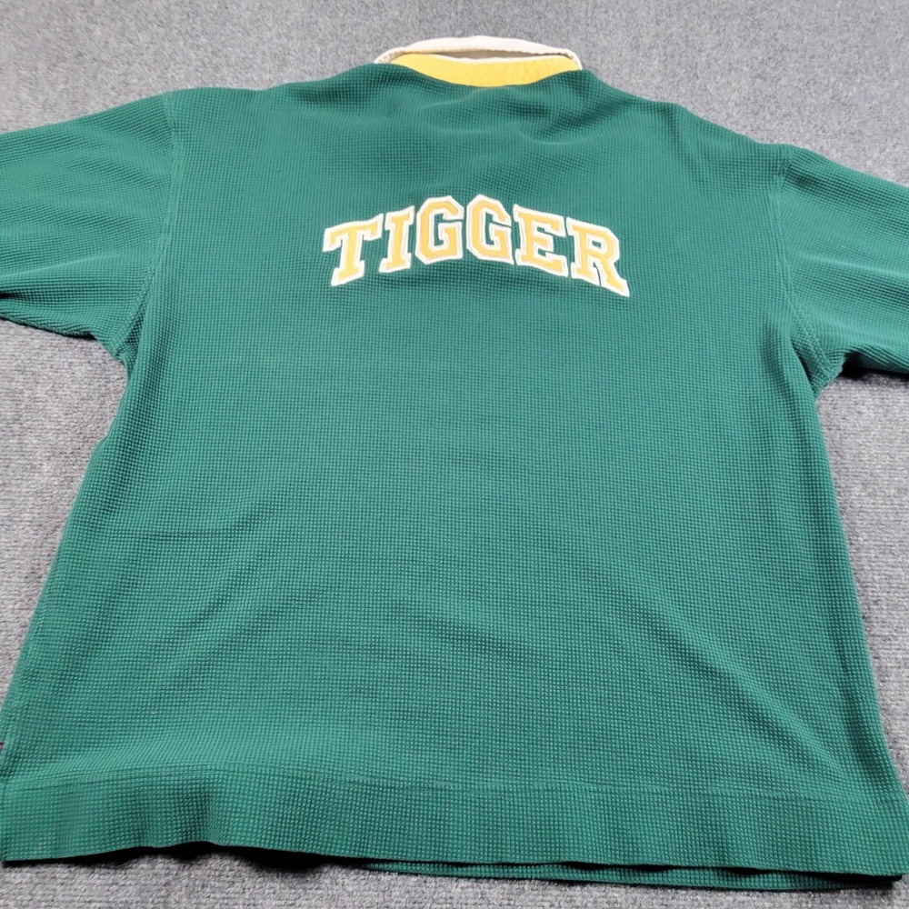 Vintage Disney Store Rugby Polo Shirt Mens 2XL Green Tigger Waffle Knit - Picture 4 of 11